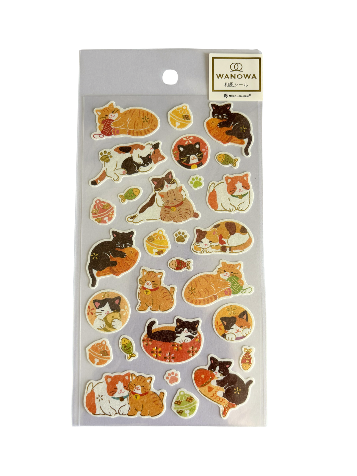 Japanese Style Animal Sticker Sheet - Wanowa Cats